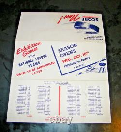 Vintage 1962-63 Buffalo Bisons Ahl Hockey Schedule, Complete, Beautiful Colors