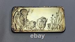 Vintage 1974 Hamilton Mint ATB 24K EGP 1 Ounce Silver American Bison