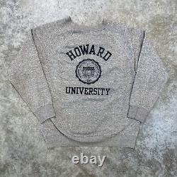 Vintage 70s Howard University Bison gray crewneck sweatshirt mens size M HBCU