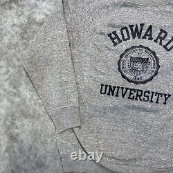 Vintage 70s Howard University Bison gray crewneck sweatshirt mens size M HBCU