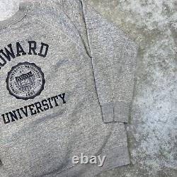 Vintage 70s Howard University Bison gray crewneck sweatshirt mens size M HBCU