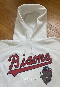 Vintage 80s XL Buffalo Bisons Minor League Baseball MILB Sweatshirt Hoodie USA