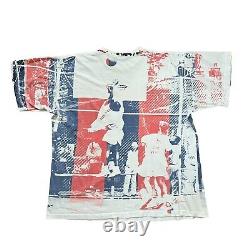 Vintage 90s Howard University Bison All Over Print AOP Basketball T Shirt XL