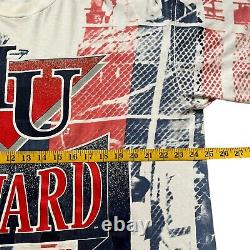 Vintage 90s Howard University Bison All Over Print AOP Basketball T Shirt XL