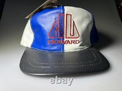 Vintage 90s Howard University Bison Leather SnapBack Hat HBCU RARE