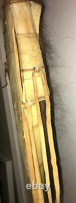 Vintage American Indian Wall Hanging Buffalo Hide Shield & Bison Leather Straps