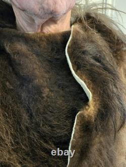 Vintage Authentic Buffalo Bison Fur Coat Mountain Man Display Sz L/ XL