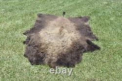 Vintage BISON BUFFALO HIDE RUG 105 X 58 #06771