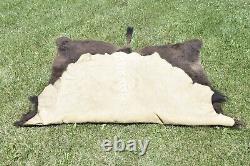 Vintage BISON BUFFALO HIDE RUG 105 X 58 #06771