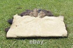 Vintage BISON BUFFALO HIDE RUG 105 X 58 #06771