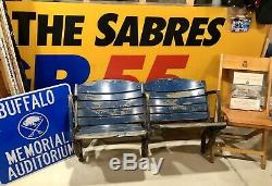 Vintage BUFFALO MEMORIAL AUDITORIUM Blue Seats Pair AUD NHL Sabres Braves Bisons
