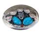 Vintage Bison Nickels Belt Buckle Turquoise Coral Western Belt Large 4 X 3