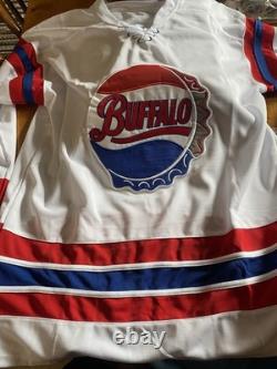 Vintage Buffalo Bisons Hockey Ahl Jersey Stitched Sabres Embroidered Blank Large