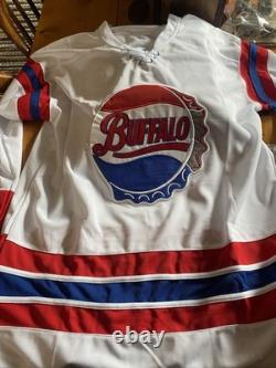 Vintage Buffalo Bisons Hockey Ahl Jersey Stitched Sabres Embroidered Blank Large