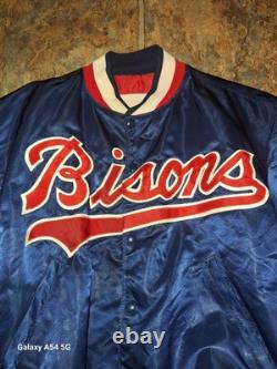 Vintage Buffalo Bisons Jacket Mens Blue 1980s MLB Baseball USA See Measurements