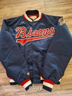 Vintage Buffalo Bisons Minor League Baseball Satin Bomber Jacket Men's XL