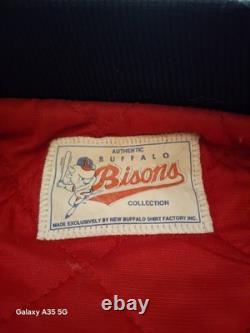 Vintage Buffalo Bisons Minor League Baseball Satin Bomber Jacket Men's XL