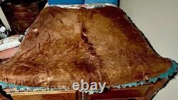 Vintage Buffalo Hide Rug Winter Coat Tanned Bison Blanket USA Made Manufactured