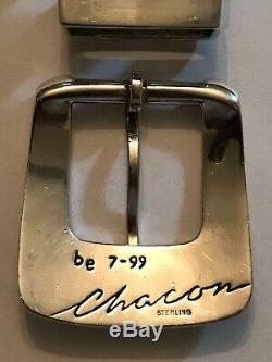 Vintage Chacon 1999 Zia 1 Sterling Buckle/ Chocolate Bison Leather Belt