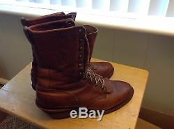 Vintage Chippewa 25009 Packer Boots, Bison Leather, Size 9.5 D