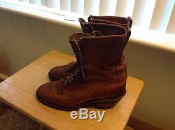 Vintage Chippewa 25009 Packer Boots, Bison Leather, Size 9.5 D