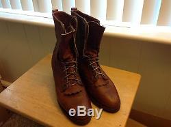 Vintage Chippewa 25009 Packer Boots, Bison Leather, Size 9.5 D