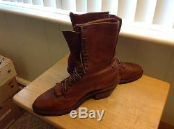 Vintage Chippewa 25009 Packer Boots, Bison Leather, Size 9.5 D