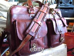 Vintage Coronado Horween Bison Leather Concealed Carry Briefcase Luggage Bag USA