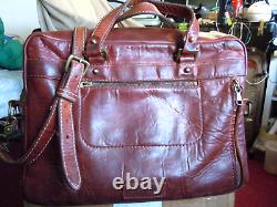 Vintage Coronado Horween Bison Leather Concealed Carry Briefcase Luggage Bag USA