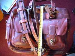 Vintage Coronado Horween Bison Leather Concealed Carry Briefcase Luggage Bag USA