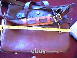 Vintage Coronado Leather/ Canvas Brown Briefcase/Messenger Bag Bison Leather