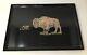 Vintage Couroc of Monterey Bison Tray American Buffalo Handcrafted LOOK READ