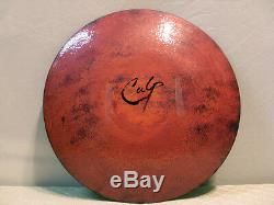 Vintage Enamel On Copper Bison Bowl By Barbara Culp Native American Southwest