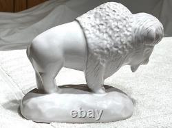 Vintage Frankoma Pottery White Buffalo / Bison Signed Joniece Frank #269 Of 2000