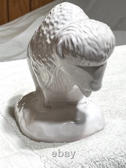 Vintage Frankoma Pottery White Buffalo / Bison Signed Joniece Frank #269 Of 2000