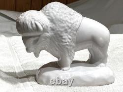 Vintage Frankoma Pottery White Buffalo / Bison Signed Joniece Frank #269 Of 2000
