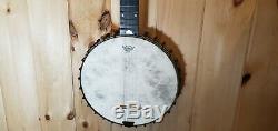 Vintage George Washburn 5 String Open Back Banjo 19 Fret 11 Pot Bison Inlay