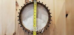 Vintage George Washburn 5 String Open Back Banjo 19 Fret 11 Pot Bison Inlay