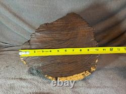 Vintage Hand Carved 11 Inch Tall Dark Wooden Buffalo Statue