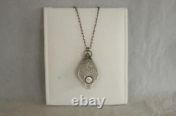 Vintage Lulu Bug Sterling Silver Laura Mears Bison Pendant Necklace Chain Signed