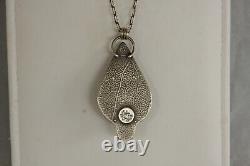 Vintage Lulu Bug Sterling Silver Laura Mears Bison Pendant Necklace Chain Signed