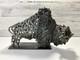 Vintage Mid-Century Brutalist Abstract Metal Bison Sculpture