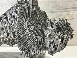 Vintage Mid-Century Brutalist Abstract Metal Bison Sculpture