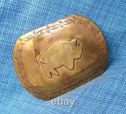 Vintage Native American Bison Buffalo Belt Buckle Handmade Eagles Head. DBD943