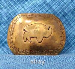 Vintage Native American Bison Buffalo Belt Buckle Handmade Eagles Head. DBD943