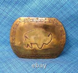 Vintage Native American Bison Buffalo Belt Buckle Handmade Eagles Head. DBD943