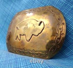 Vintage Native American Bison Buffalo Belt Buckle Handmade Eagles Head. DBD943