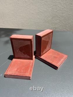 Vintage Native American Hand Carved Pipestone Buffalo Bison Bookends Book Motif