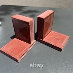 Vintage Native American Hand Carved Pipestone Buffalo Bison Bookends Book Motif