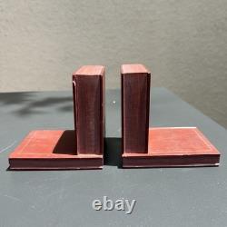 Vintage Native American Hand Carved Pipestone Buffalo Bison Bookends Book Motif